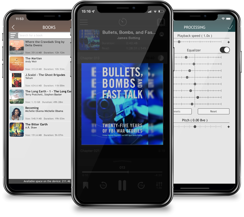 Audiobook Bullets, Bombs, and Fast Talk: Twenty-five Years of FBI War Stories by James Botting