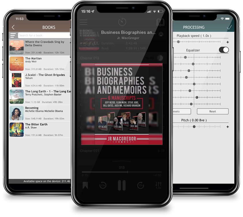 Audiobook Business Biographies and Memoirs: 6 Manuscripts: Jeff Bezos, Elon Musk, Steve Jobs, Bill Gates, Jack Ma, Richard Branson by Jr. MacGregor