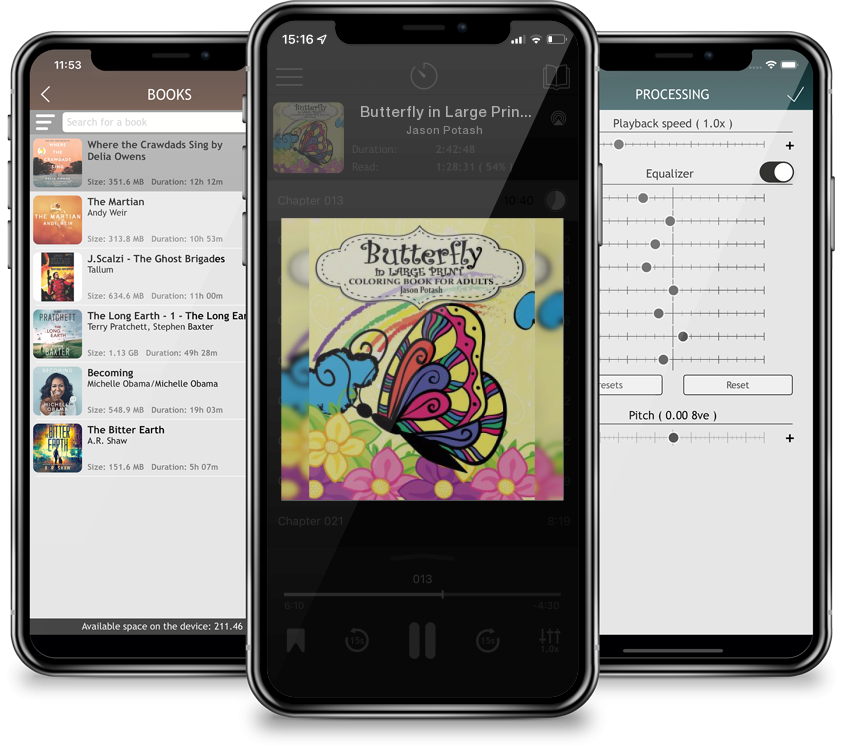 Audiobook Butterfly in Large Print Coloring Book for Adults by Jason Potash