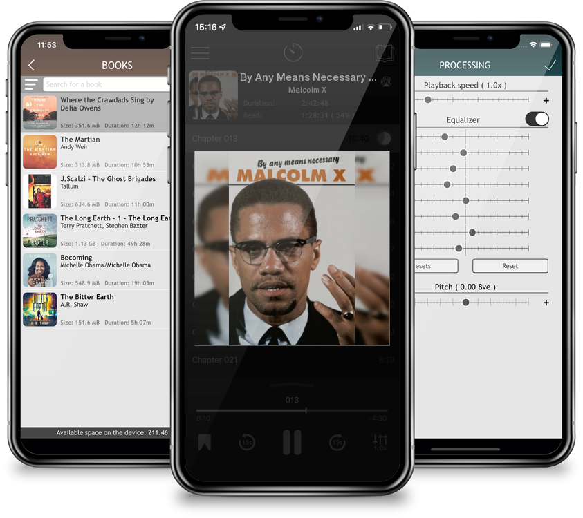 Listen By Any Means Necessary (Malcolm X Speeches & Writings) by Malcolm X in MP3 Audiobook Player for free