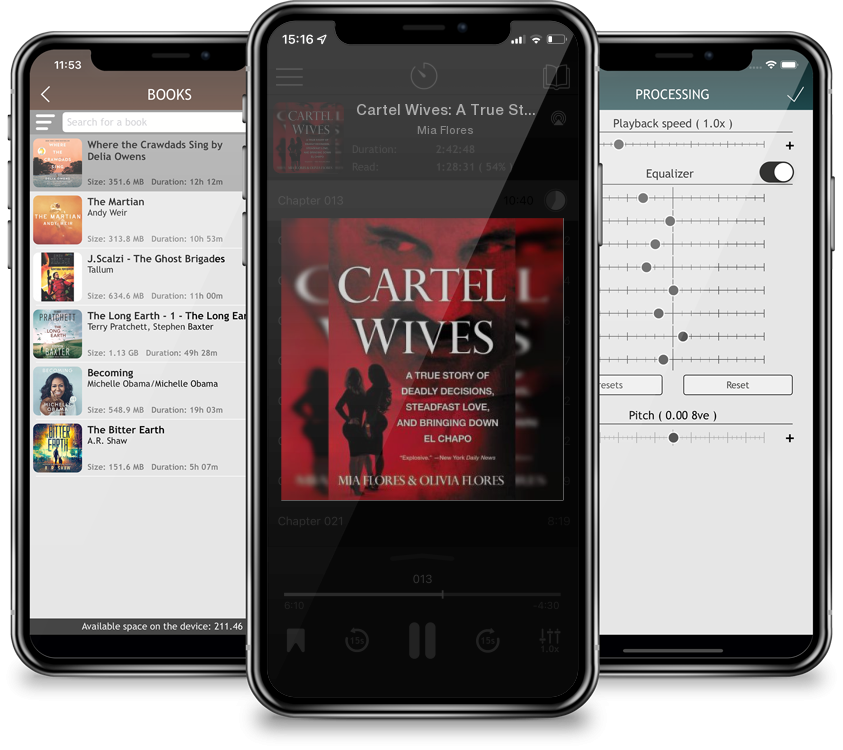 Listen Cartel Wives: A True Story of Deadly Decisions, Steadfast Love, and Bringing Down El Chapo by Mia Flores in MP3 Audiobook Player for free