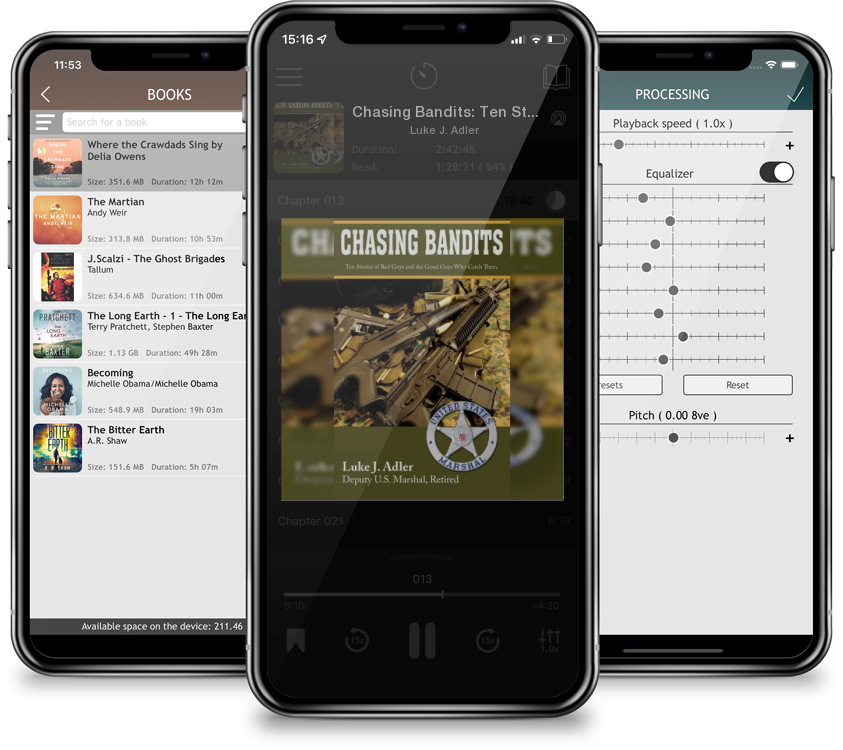 Audiobook Chasing Bandits: Ten Stories of Bad Guys and the Good Guys Who Catch Them by Luke J. Adler