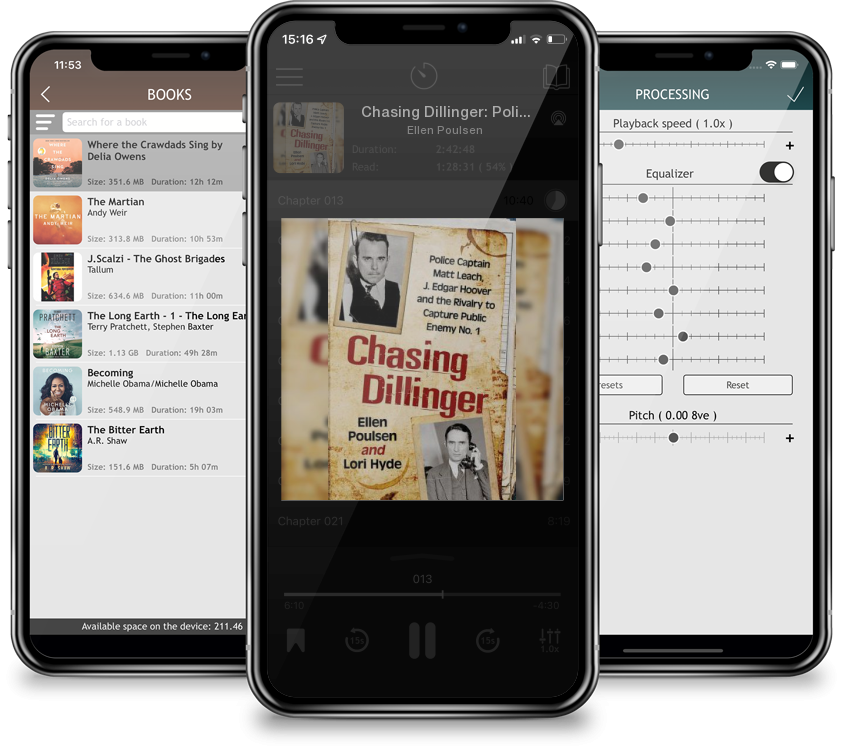 Audiobook Chasing Dillinger: Police Captain Matt Leach, J. Edgar Hoover and the Rivalry to Capture Public Enemy No. 1 by Ellen Poulsen