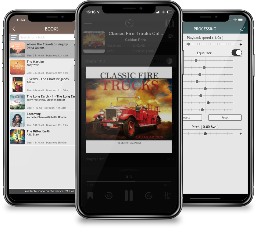 Listen Classic Fire Trucks Calendar 2020: 16 Month Calendar by Golden Print in MP3 Audiobook Player for free