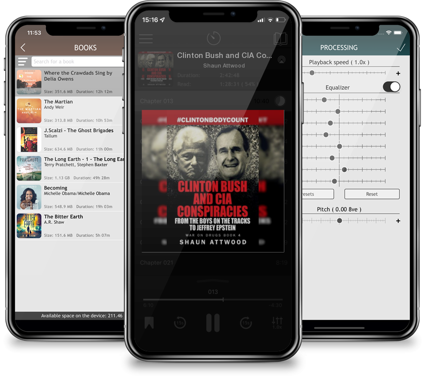 Audiobook Clinton Bush and CIA Conspiracies: From The Boys on the Tracks to Jeffrey Epstein by Shaun Attwood