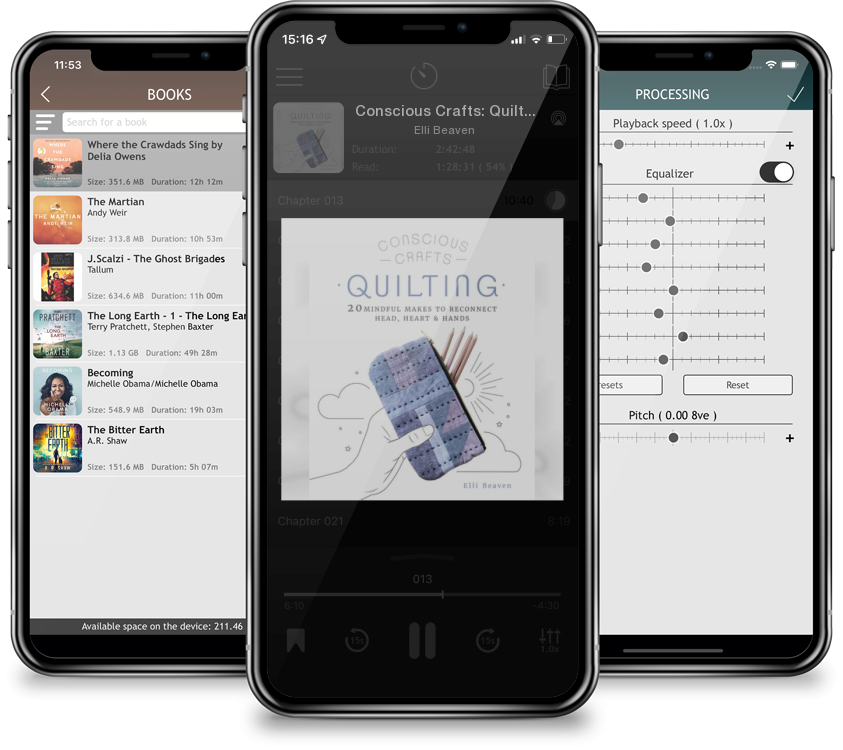 Audiobook Conscious Crafts: Quilting: 20 mindful makes to reconnect head, heart & hands by Elli Beaven