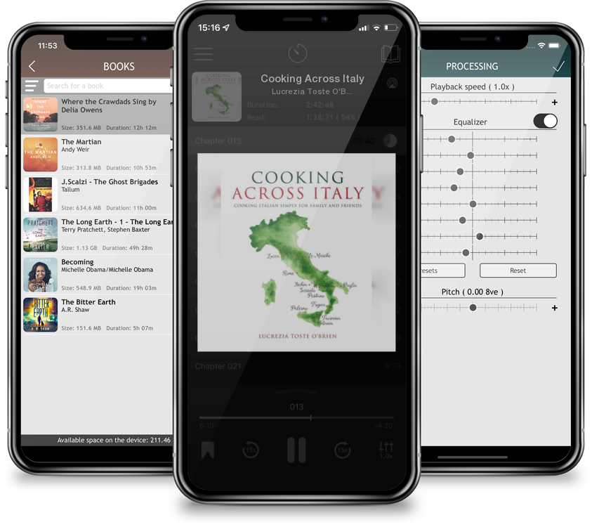 Listen Cooking Across Italy by Lucrezia Toste O'Brien in MP3 Audiobook Player for free