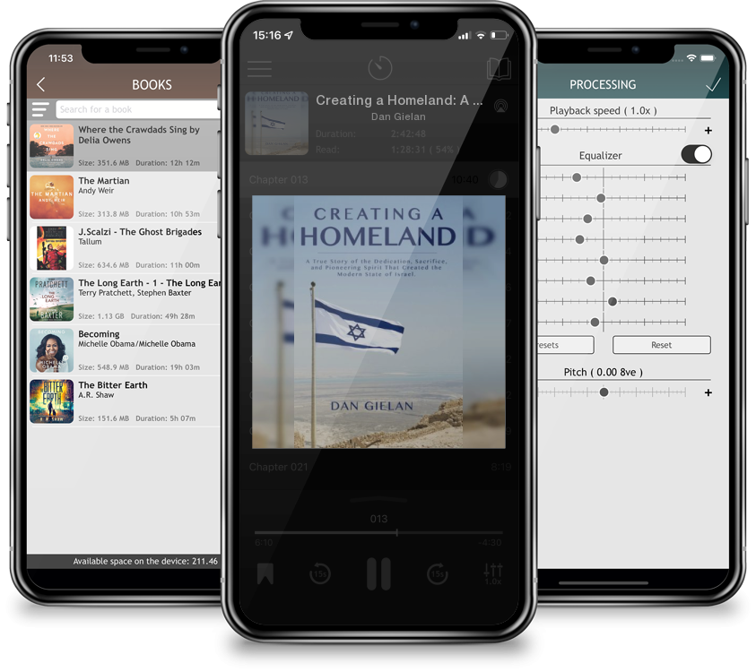 Listen Creating a Homeland: A True Story of the Dedication, Sacrifice, And Pioneering Spirit That Created the Modern State of Israel by Dan Gielan in MP3 Audiobook Player for free