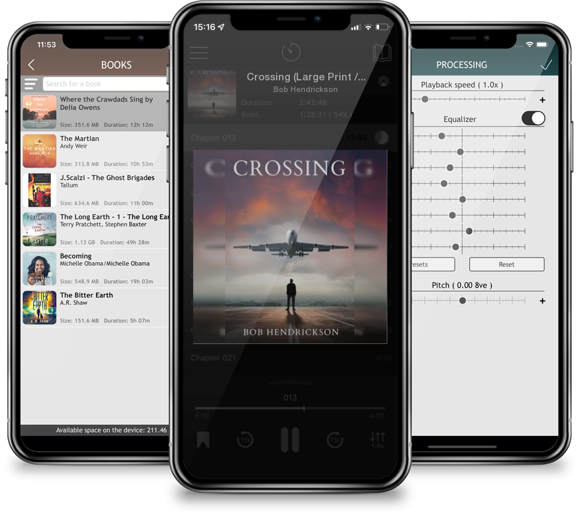 Listen Crossing (Large Print / Paperback) by Bob Hendrickson in MP3 Audiobook Player for free