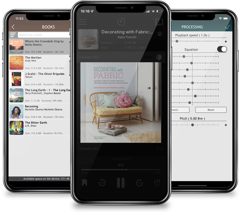 Audiobook Decorating with Fabric: Hundreds of ideas for window treatments, bed linens, pillows, slipcovers and lampshades by Kate French