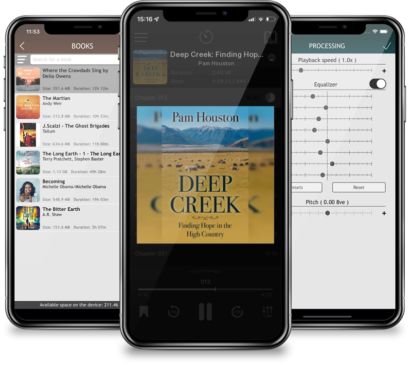 Listen Deep Creek: Finding Hope in the High Country (Large Print / Library Binding) by Pam Houston in MP3 Audiobook Player for free