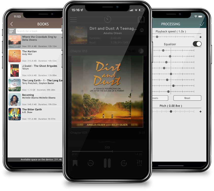 Audiobook Dirt and Dust: A Teenage Perspective on Life After the Suicide of a Parent by Amelia Olsen