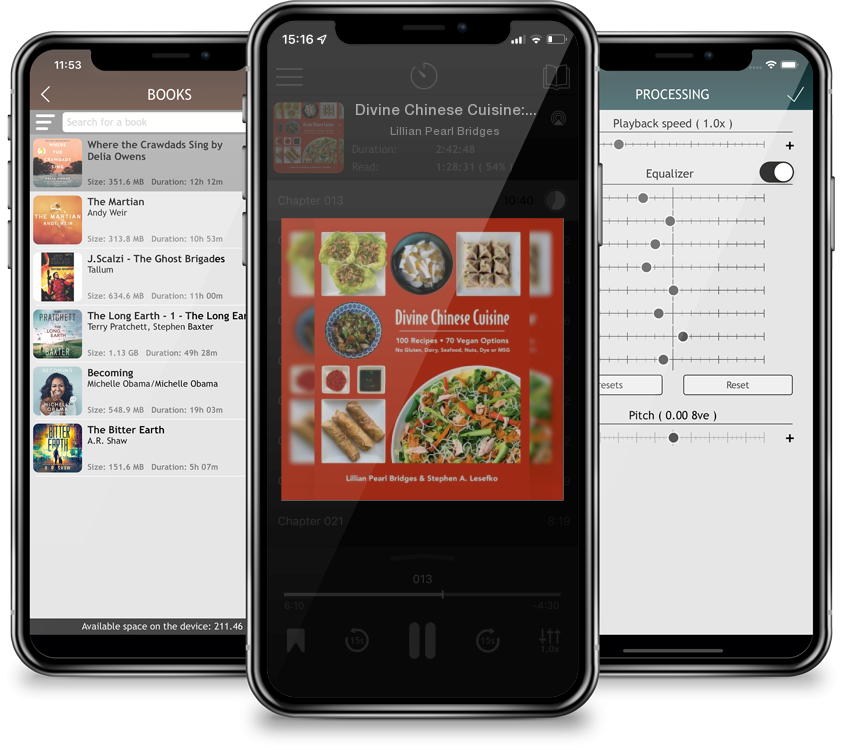 Audiobook Divine Chinese Cuisine: 100 Recipes - 70 Vegan Options - No Gluten, Dairy, Seafood, Nuts, Dye or MSG by Lillian Pearl Bridges