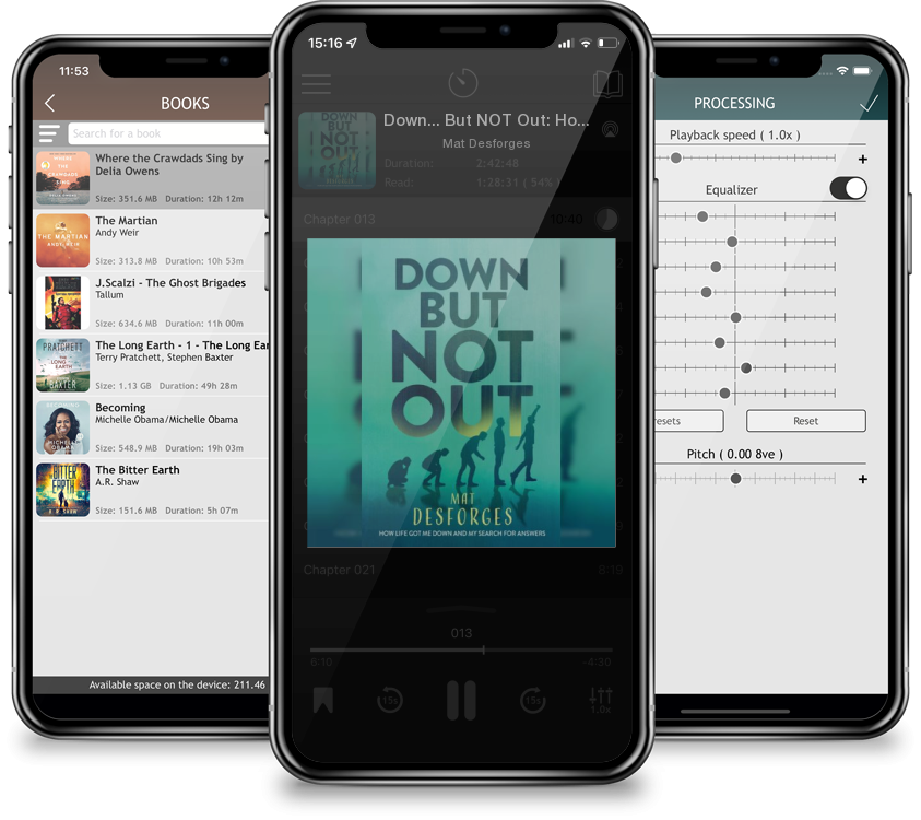 Listen Down... But NOT Out: How life got me down and my search for answers by Mat Desforges in MP3 Audiobook Player for free