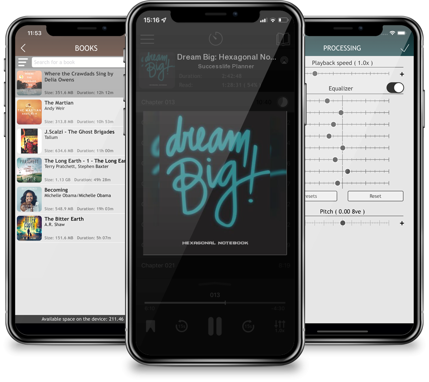 Audiobook Dream Big: Hexagonal Notebook: 1/4 inch Hexagons Graph Paper Notebooks Large Print 8.5\