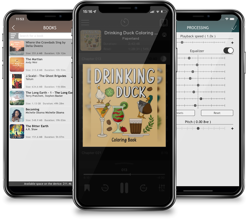 Audiobook Drinking Duck Coloring Book by Paperland