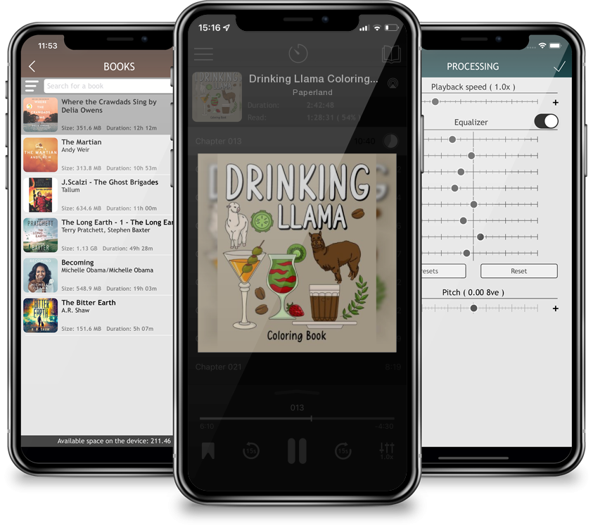 Audiobook Drinking Llama Coloring Book by Paperland