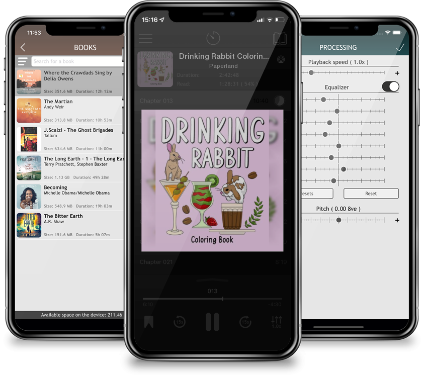 Audiobook Drinking Rabbit Coloring Book by Paperland
