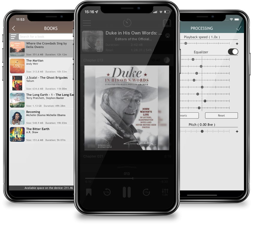 Listen Duke in His Own Words: John Wayne's Life in Letters, Handwritten Notes and Never-Before-Seen Photos Curated from His Private Archive by Editors of the Official John Wayne Magazine in MP3 Audiobook Player for free