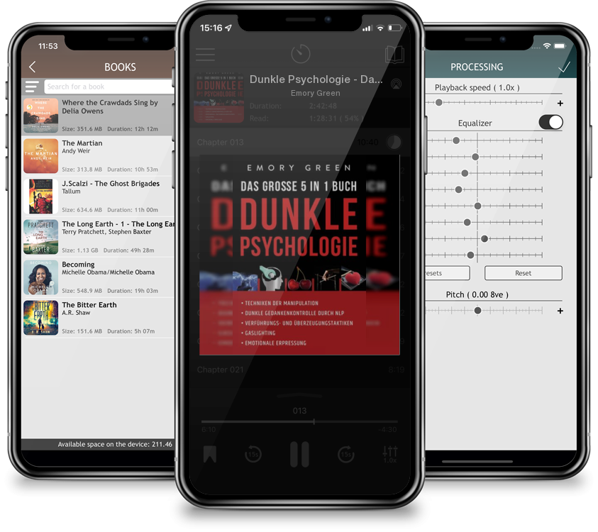 Audiobook Dunkle Psychologie - Das große 5 in 1 Buch: Techniken der Manipulation Dunkle Gedankenkontrolle durch NLP Verführungs- und Überzeugungstaktiken Gaslig by Emory Green
