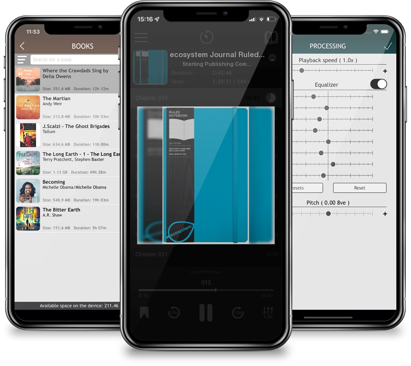 Audiobook ecosystem Journal Ruled: Medium Lagoon Hardcover by Sterling Publishing Company