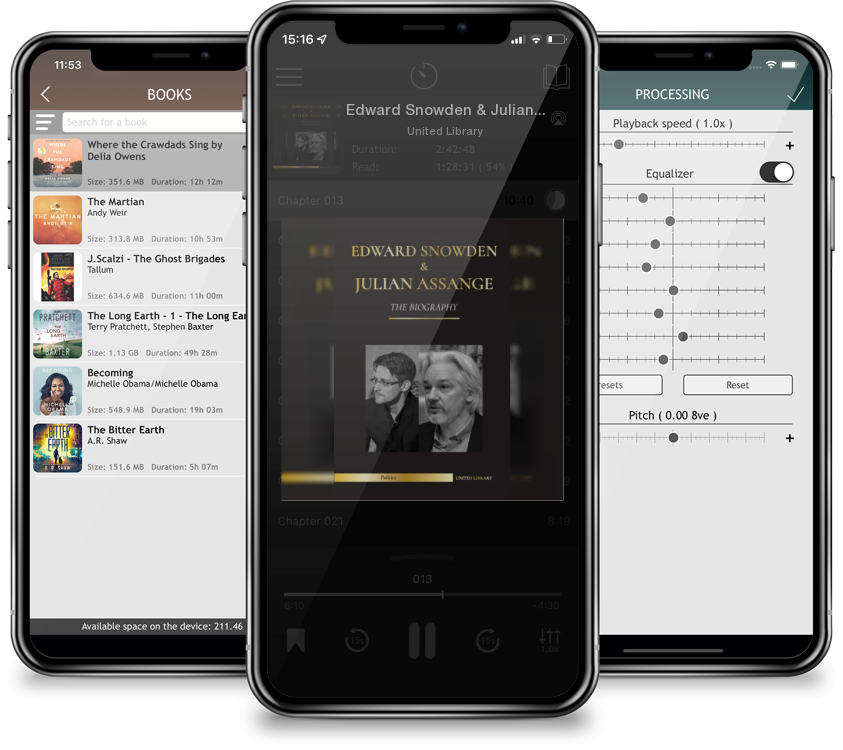 Audiobook Edward Snowden & Julian Assange: The Biography - The Permanent Records of the Whistleblowers of the NSA and WikiLeaks by United Library