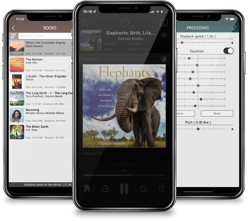 Audiobook Elephants: Birth, Life, and Death in the World of the Giants (MP3 CD) by Hannah Mumby