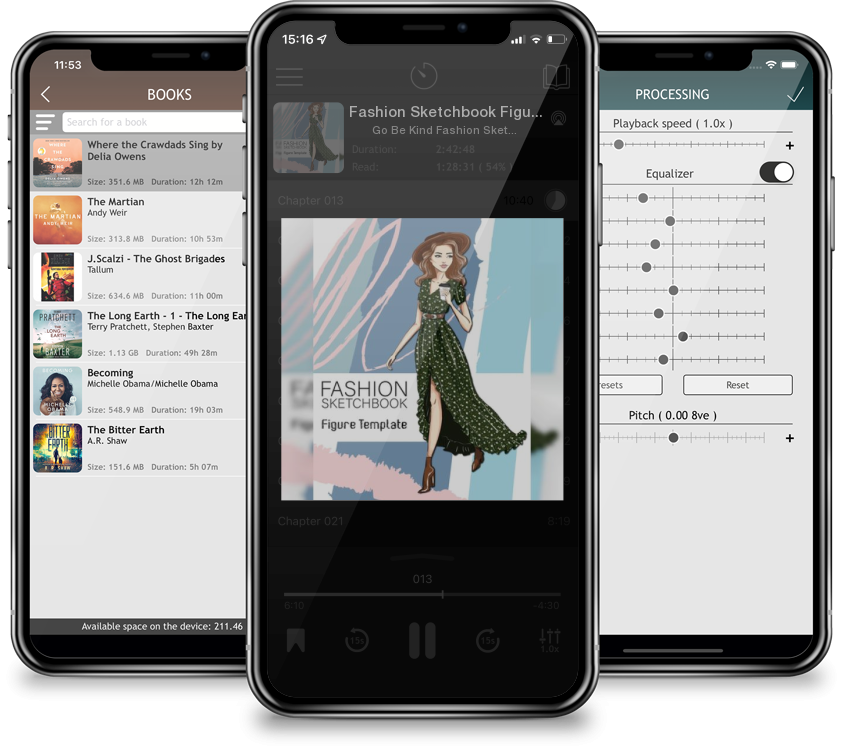 Audiobook Fashion Sketchbook Figure Template: Large Female Figure Template for Easily Sketching Your Fashion Design Styles and Building Your Portfolio Large 8.5 by Go Be Kind Fashion Sketchbooks