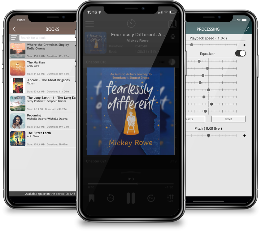 Audiobook Fearlessly Different: An Autistic Actor\'s Journey to Broadway\'s Biggest Stage by Mickey Rowe