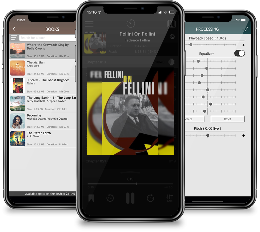 Listen Fellini On Fellini by Federico Fellini in MP3 Audiobook Player for free
