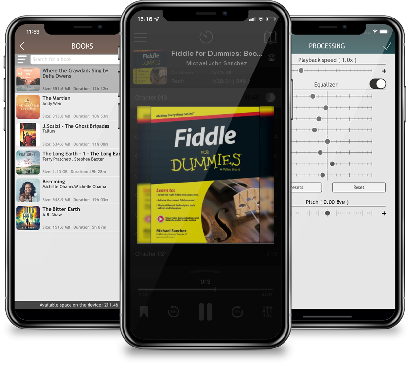 Listen Fiddle for Dummies: Book + Online Video and Audio Instruction by Michael John Sanchez in MP3 Audiobook Player for free