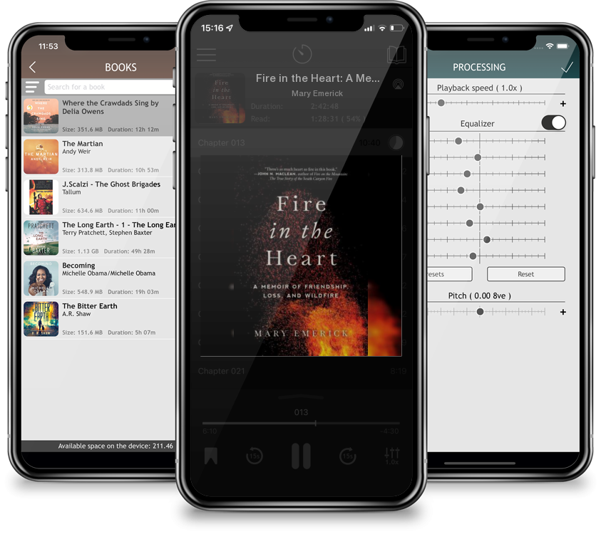 Listen Fire in the Heart: A Memoir of Friendship, Loss, and Wildfire by Mary Emerick in MP3 Audiobook Player for free