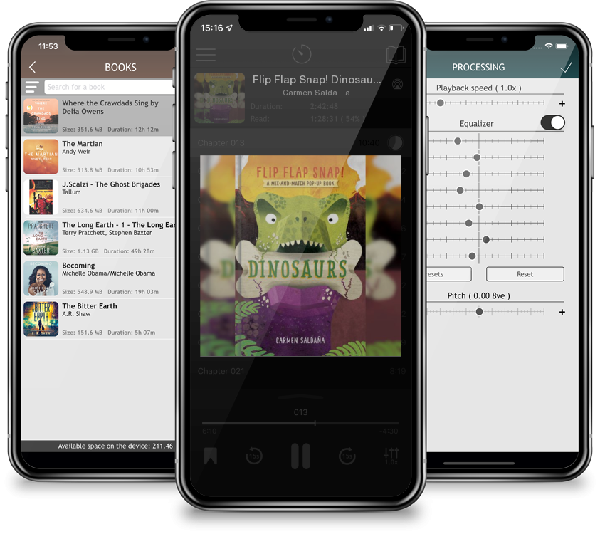 Audiobook Flip Flap Snap! Dinosaurs (Board book) by Carmen Saldaña