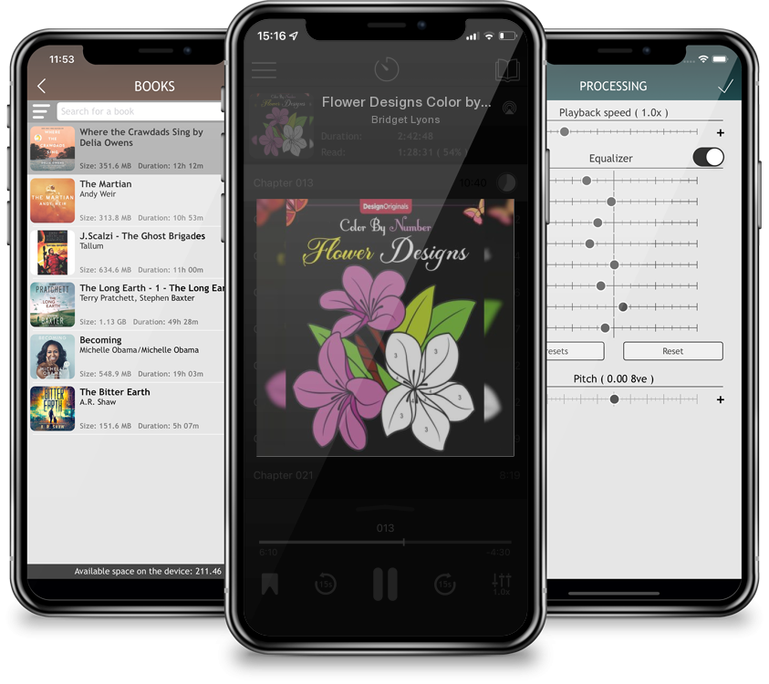 Audiobook Flower Designs Color by Number: Activity Coloring Book for Adults Relaxation and Stress Relief by Bridget Lyons