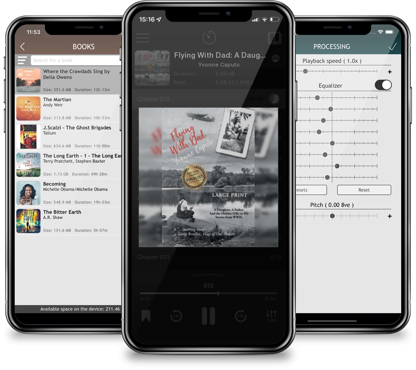 Audiobook Flying With Dad: A Daughter. A Father. And the Hidden Gifts in His Stories from World War II. (Large Print) by Yvonne Caputo
