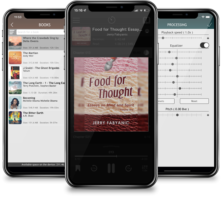 Listen Food for Thought: Essays on Mind and Spirit (Volume 1) by Jerry Fabyanic in MP3 Audiobook Player for free
