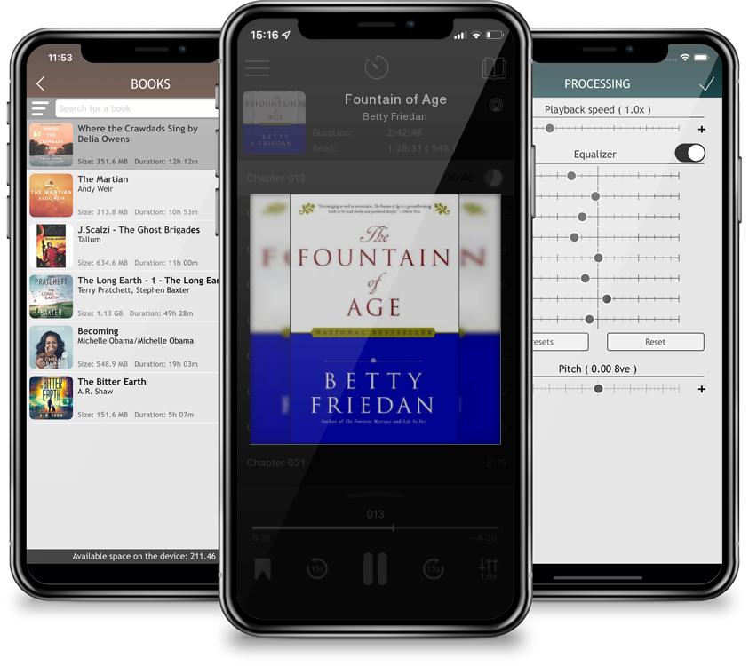 Listen Fountain of Age by Betty Friedan in MP3 Audiobook Player for free