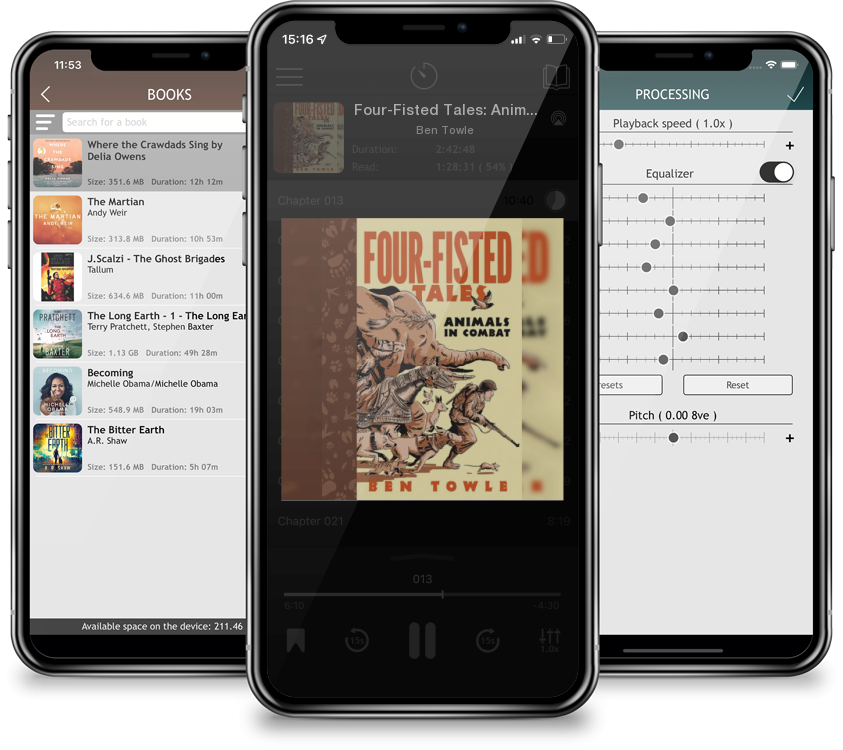 Audiobook Four-Fisted Tales: Animals in Combat by Ben Towle