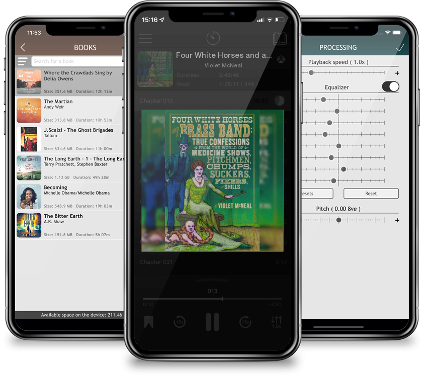 Audiobook Four White Horses and a Brass Band: True Confessions from the World of Medicine Shows, Pitchmen, Chumps, Suckers, Fixers, and Shills by Violet McNeal
