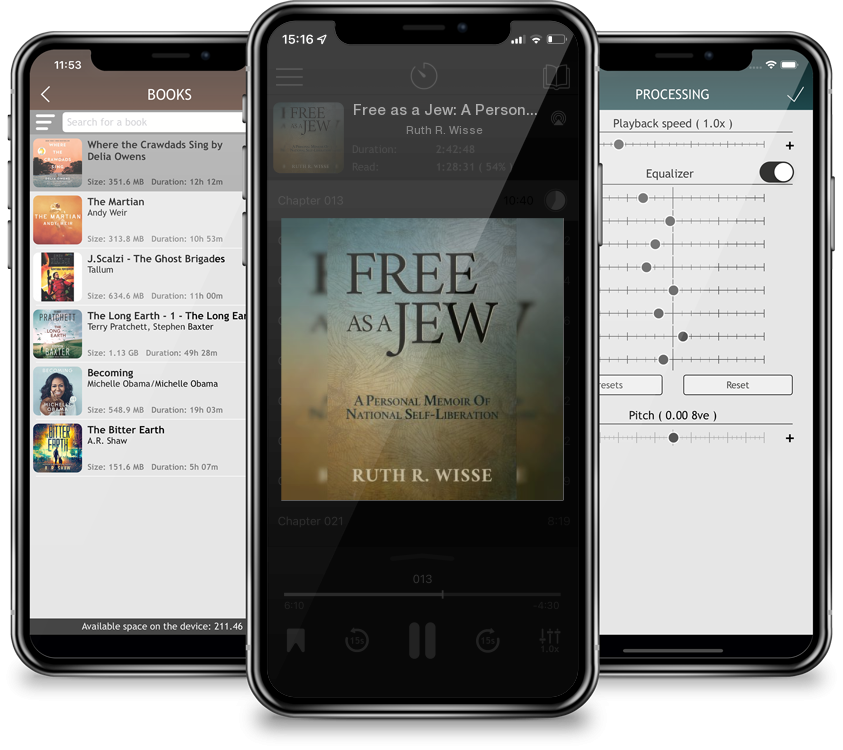 Listen Free as a Jew: A Personal Memoir of National Self-Liberation by Ruth R. Wisse in MP3 Audiobook Player for free