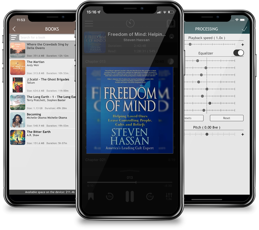 Listen Freedom of Mind: Helping Loved Ones Leave Controlling People, Cults, and Beliefs by Steven Hassan in MP3 Audiobook Player for free