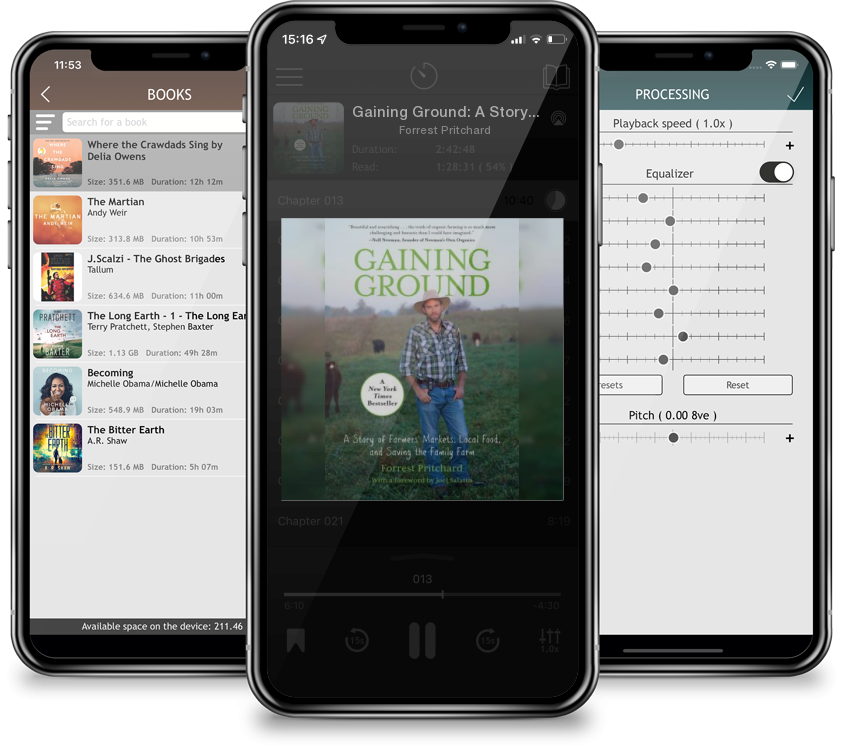 Listen Gaining Ground: A Story of Farmers' Markets, Local Food, and Saving the Family Farm by Forrest Pritchard in MP3 Audiobook Player for free