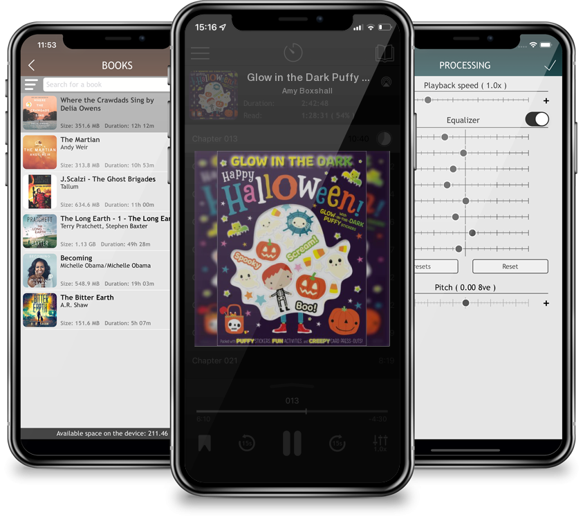 Audiobook Glow in the Dark Puffy Stickers Happy Halloween! by Amy Boxshall