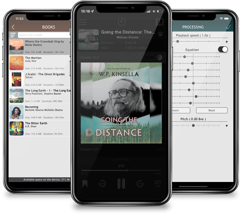 Listen Going the Distance: The Life and Works of W.P. Kinsella by William Steele in MP3 Audiobook Player for free