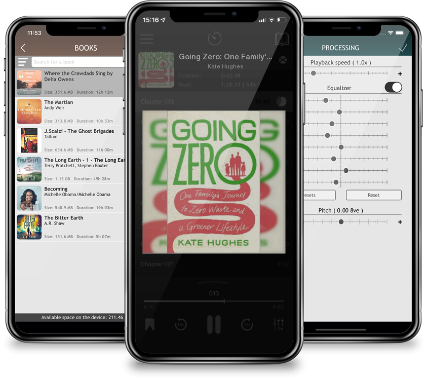 Listen Going Zero: One Family's Journey to Zero Waste and a Greener Lifestyle by Kate Hughes in MP3 Audiobook Player for free