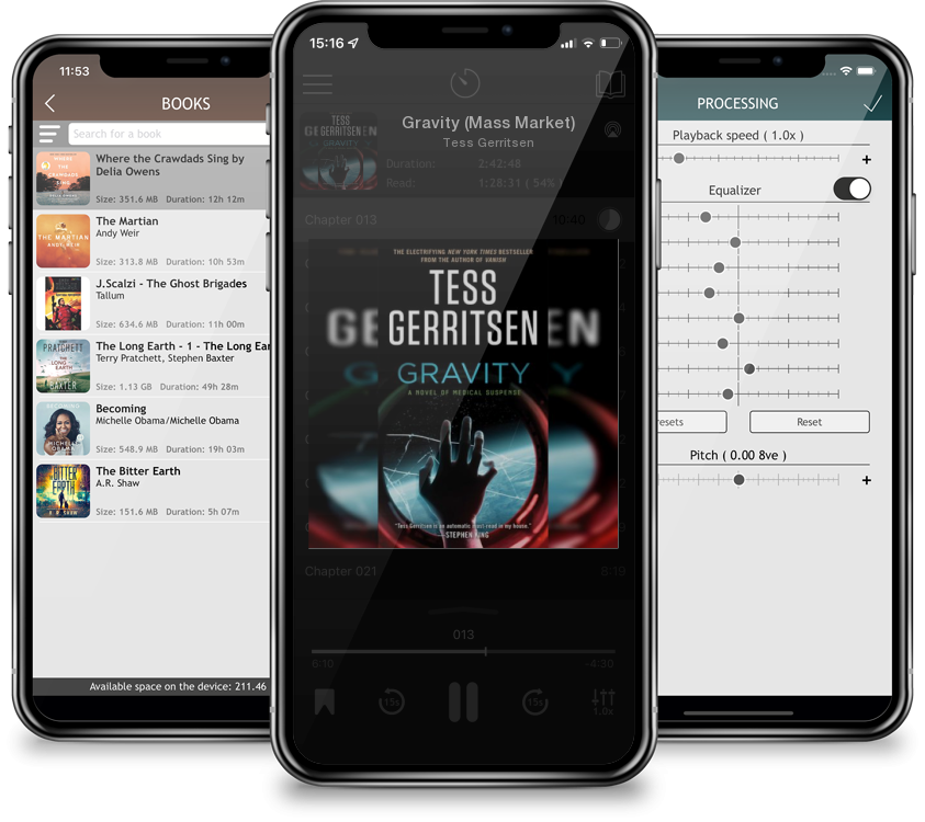 Listen Gravity (Mass Market) by Tess Gerritsen in MP3 Audiobook Player for free
