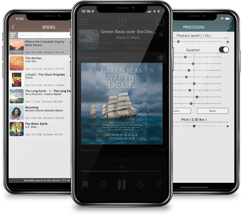 Audiobook Green Seas over the Deck: Diary of the Voyage of the British Full-Rigged Ship William Mitchell (1,885 Net Tons) Between Melbourne, Australia, an by Arthur H. Black