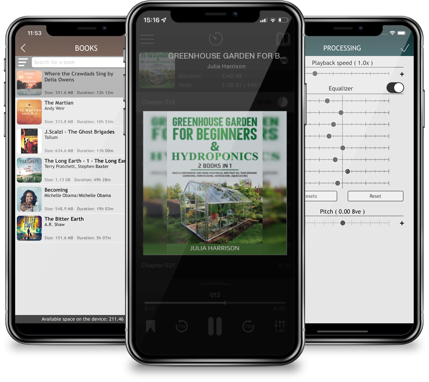 Audiobook GREENHOUSE GARDEN FOR BEGINNERS & HYDROPONICS 2 books in 1 by Julia Harrison