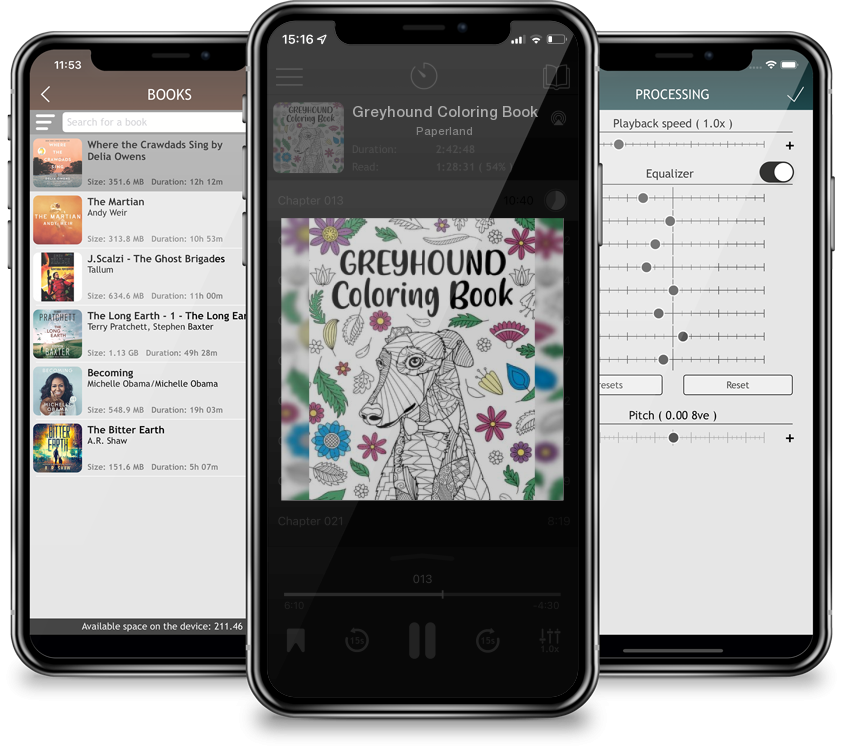 Audiobook Greyhound Coloring Book by Paperland