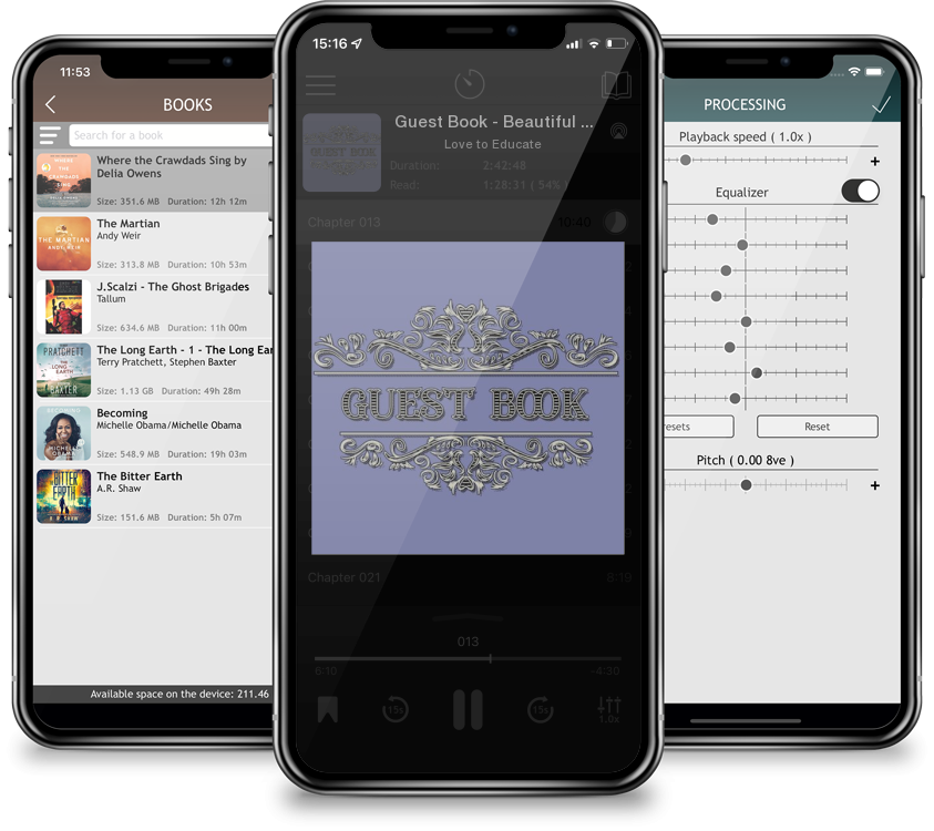 Audiobook Guest Book - Beautiful Guest Book with Names and Notes Space by Love to Educate
